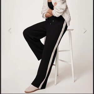 Mint Velvet,  Black Side Stripe Wide Trousers, S